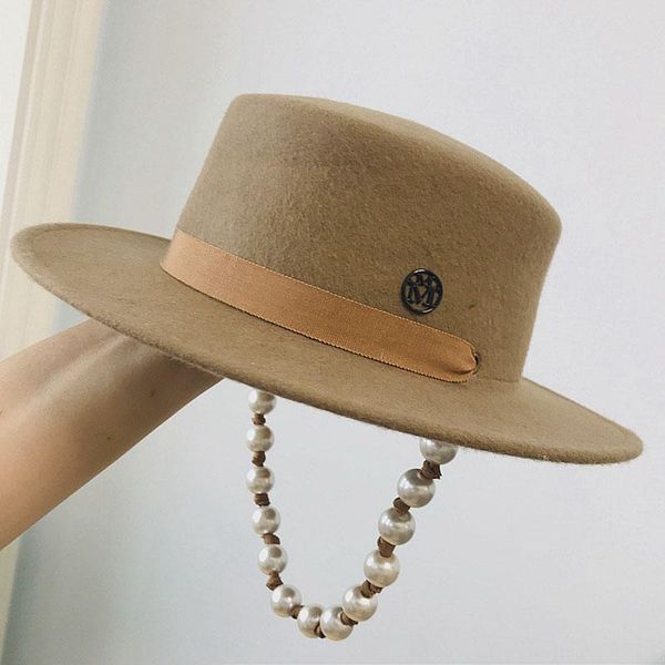 

fibonacci wool fedora hat women retro wool felt hat european punk flat hats cap street fashion wild trend black caps gray, Black;white