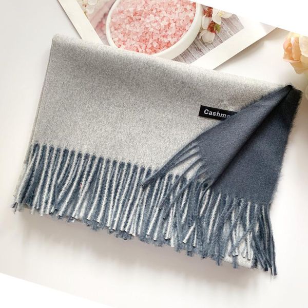 

thickening solid color lattice dots soft women scarf cashmere scarves ladies shawl wrap autumn winter muffler, Blue;gray