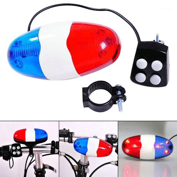 

bicycle 6 flashing led 4 sounds siren trumpet horn bell bike rear light ser881