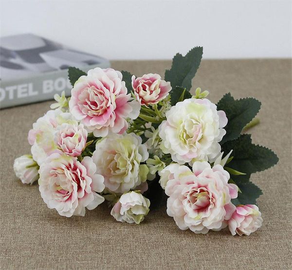 

decorative flowers & wreaths 12 branches vivid fake peony flower silk artificial wedding home party decoration plants