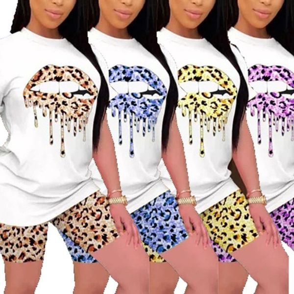 

women's tracksuits hirigin 2021 2pcs sports tie dyeing print high waist biker shorts pants womens workout outwear tracksuit outfit cas, Gray