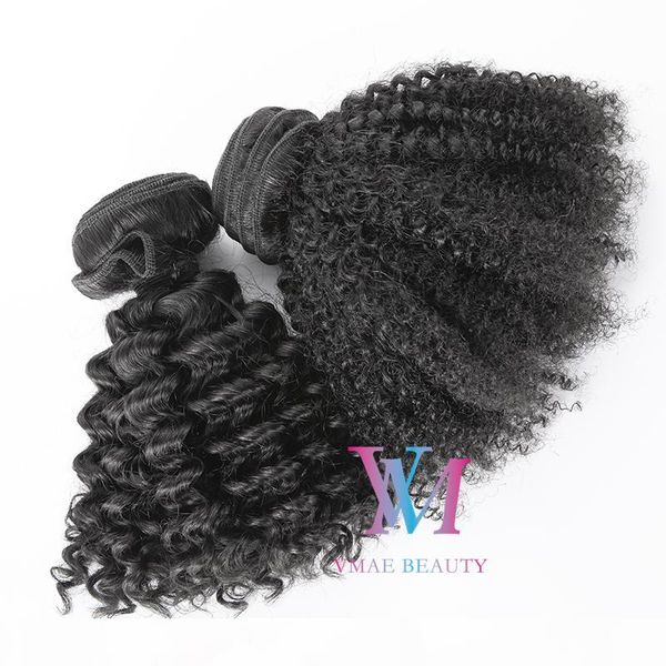 

бразильский индийский fummi deep water сыпучие afro kinky завитые прямые remy девственницы 4a 4b 4c 3a 3b 3c волос уток плетение шт extensio, Black