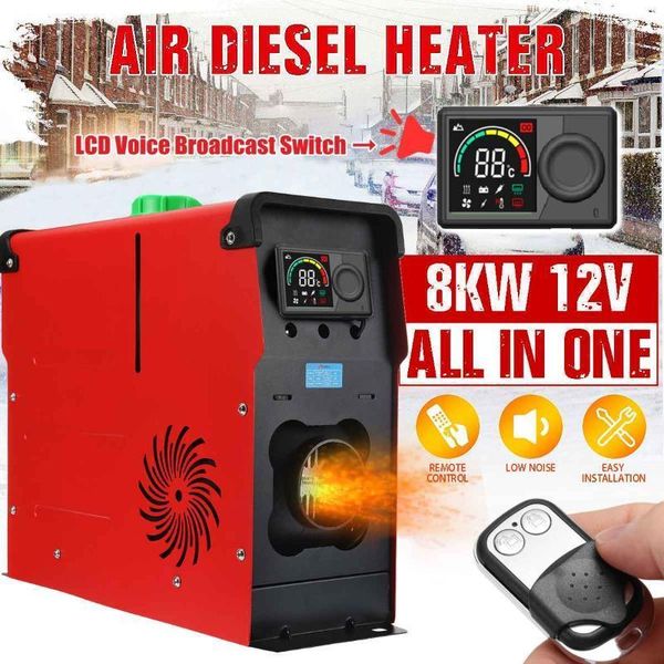 

8kw 12v all in one single hole car heating tool diesel air heater+lcd monitoremote control parking warmer for car truck bus boat1
