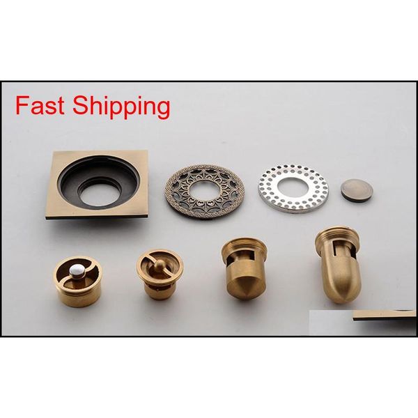 

10cm square brass shower drains gold bathroom floor drain balcony deodorant bath drain straine jllsuo outbag2007