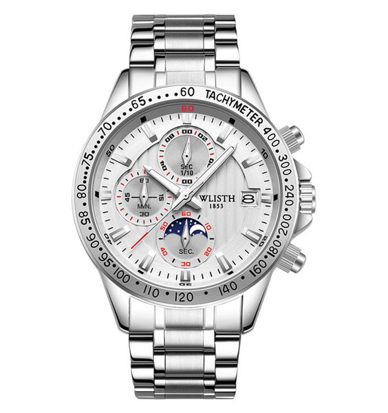 

fashion wathces 2021 luxury quartz men watch stainless steel sport steel dive hand watch diamond day date wrist watch wach relog hombre, Slivery;brown