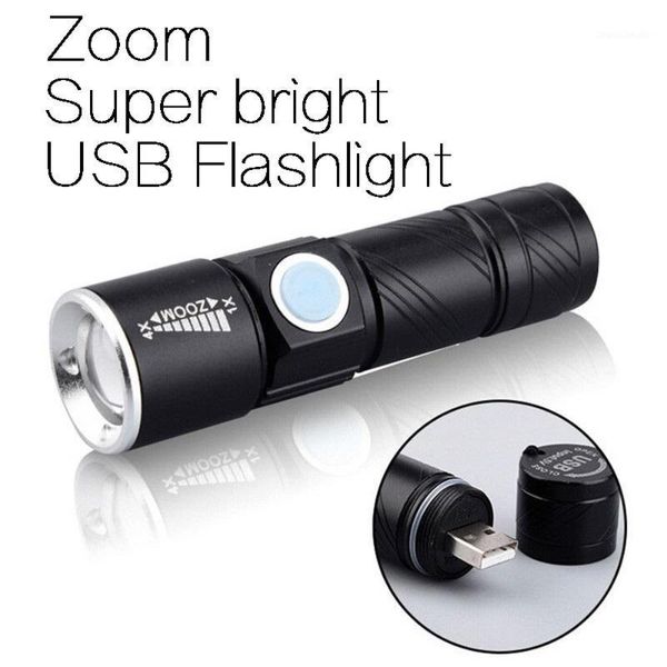 

flashlights torches usb built-in battery rechargeable lasting q5 3 modes mini zoom light flash waterproof tactical camping bike torch1
