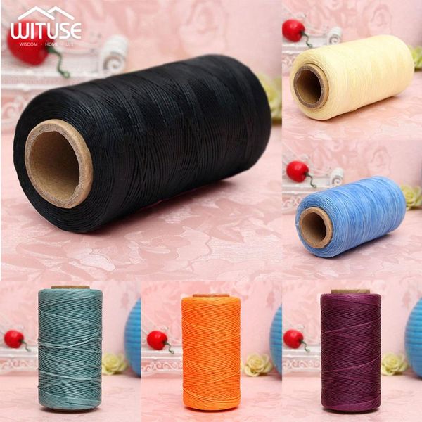 

12pcs 260meter 1mm hand polyester stitching multicolor waxed thread cord for diy handicraft leather sewing waxed thread tool, Black;white
