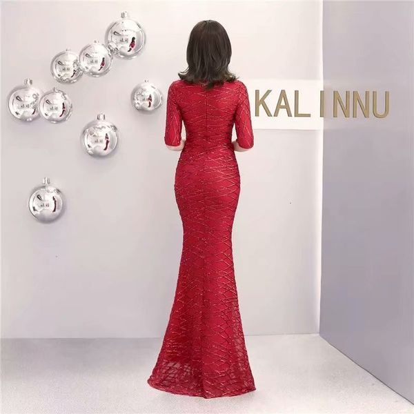 

2021 robe soiree new style nightmare's neck half-mangoes dressed as lantejoulas to ground 1087 ktuj evening, Black;red