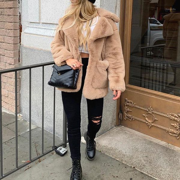 

fashion faux fur coats women warm fluffy short jackets furry winter jackets women turn down collar open front short overcoats1, Black;brown