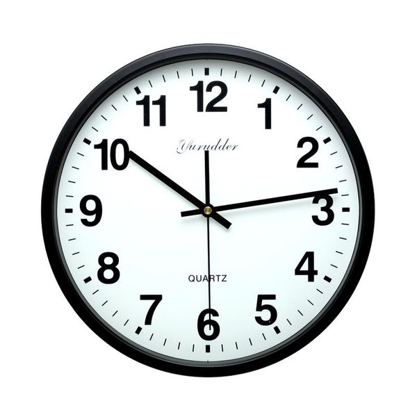 

12 inches 0268 modern simple design fashion metal frame round big decorative silent wall clock