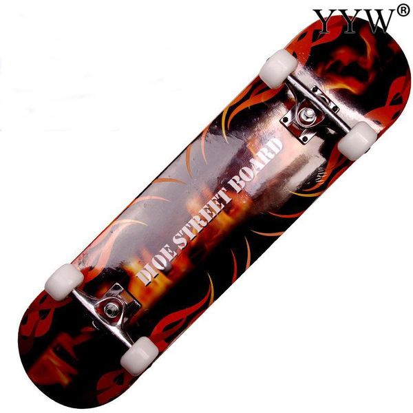 

skateboarding skateboard double kicktail cruiser rocker board maple 4 wheels teenager sidewalk beginner 18 colors skating street