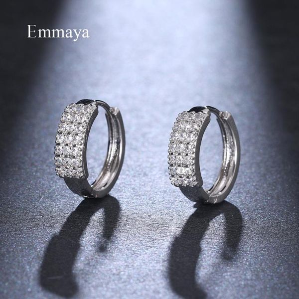 

stud emmaya classic style circular fahsion ear buckle women decoration three color choice zirconia wedding party dazzling, Golden;silver