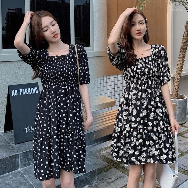 

8201-8202# maternity clothes summer floral short sleeve easy matching loose stylish dress for pregnant women pregnancy clothes1, White