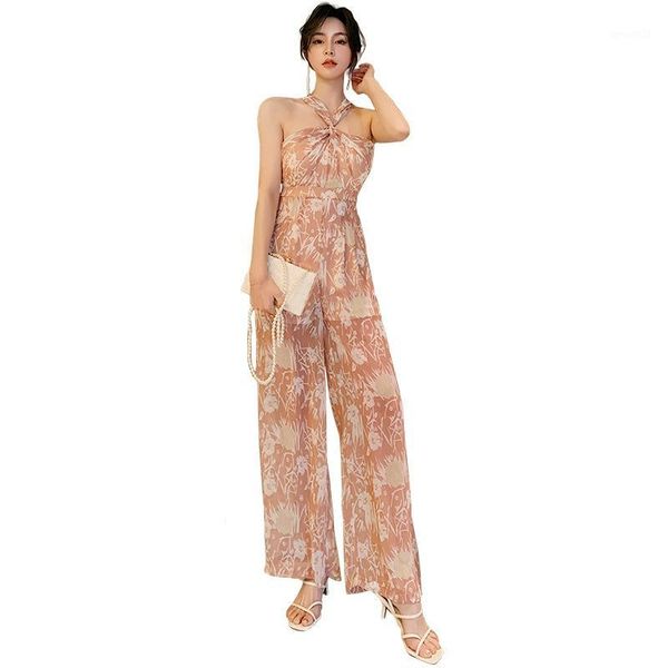 

women's jumpsuits & rompers print romper jumpsuit off shoulder halter bodycon clubwear women baggy trousers overalls pants summer 2021, Black;white