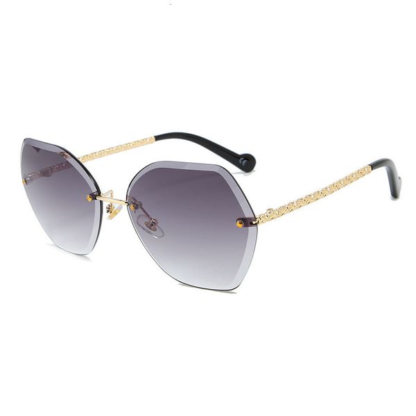 

2021 new vintage rimless sunglasses women cutting lens sun glasses for men outdoor summer ladies goggles uv400 oculos shades 99804df tqz8, White;black