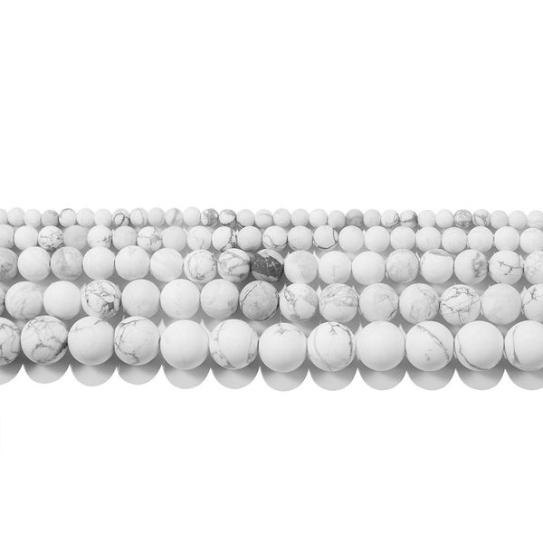 

1strand lot 4 6 8 10mm natural polished matte white turquoises round loose spacer beads for bracelet jewelry makings supplies h bbylda