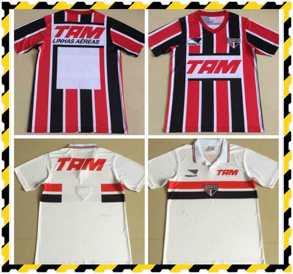 

1993 1994 sao paulo retro soccer jerseys black red white 93 94 classic vintage home and away football shirt thai quality, Black;yellow