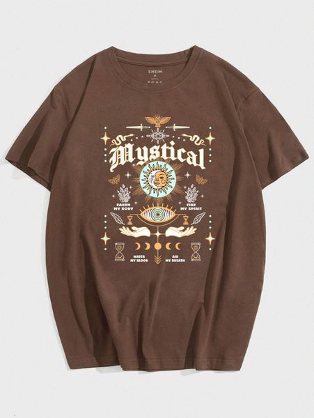 

men sun and letter graphic tee s7mf#, White;black