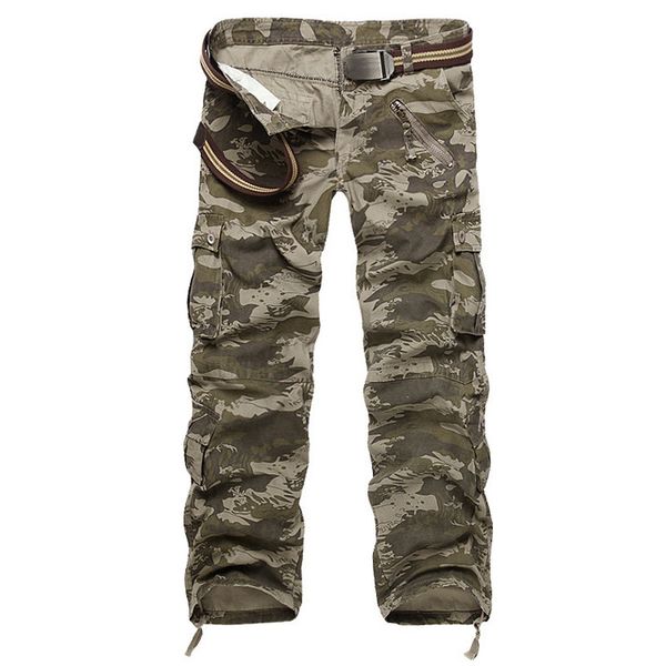 Vendita calda Uomini di trasporto libero Pantaloni cargo Pantaloni mimetici Pantaloni militari per uomo 7 colori Streetwear Pantaloni da uomo Pantaloni dritti 201109