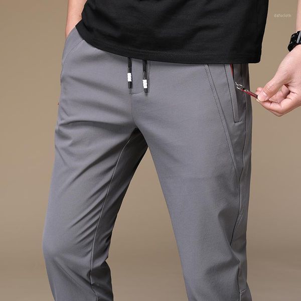 

2020 summer men sweatpants warm thin pants loose elastic waist pants casual trousers big plus size 381, Black