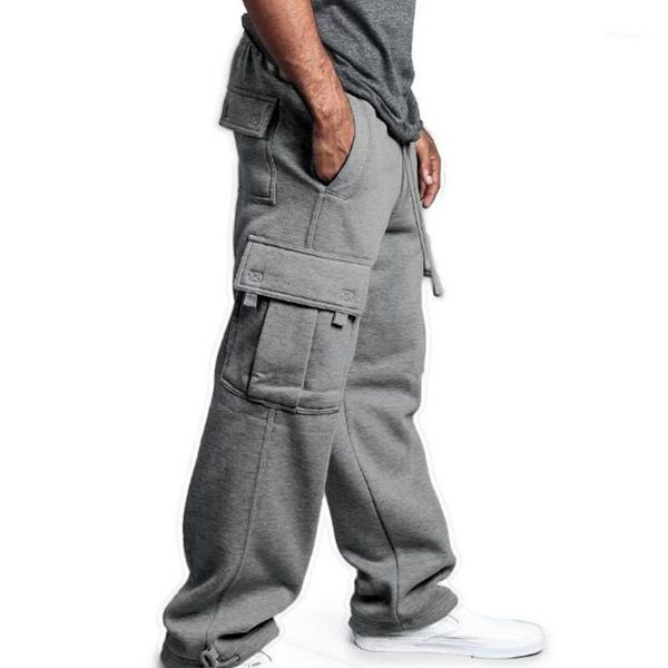 

new hip hop joggers sweatpants men streetwear big pocket cargo pants casual baggy trousers1, Black