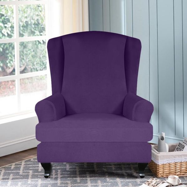 

sloping wing chair cover all-inclusive king back arm elastic silky slipcovers for wingback spandex covers