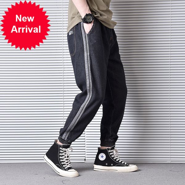 

2021 new moda japonesa do vintage emendado designer preta novo de brim dos homens hip carga wuqw, Blue