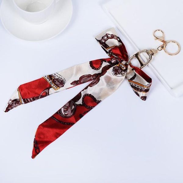 

2019 fashion silk scarves korean style fashion bowknot key chain women bag charm pendant keyrings holder ch975 h bbychv