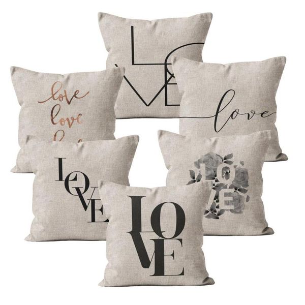 

modern linen throw pillowcase cushion cover 45*45 40*40 love heart home decor for sofa bed pillow cover decorative case