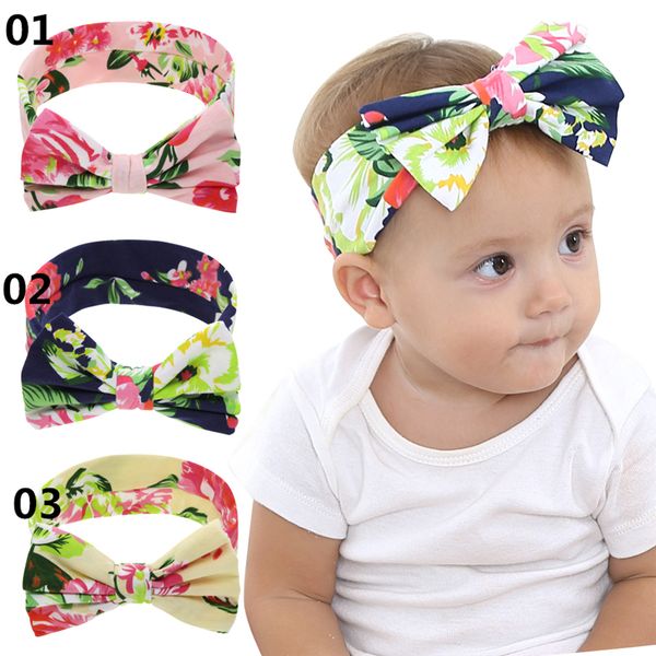 

big bows girls kids baby flower bowknot headbands hairbands floral print head bands children hair accessories headwear w