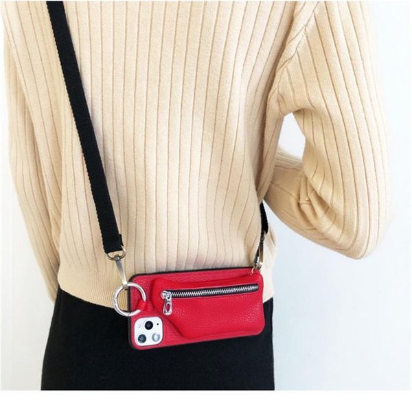 

crossbody canvas lanyard zipper wallet phone case for samsung s20 ultra s8 s9 s10 plus s10e s7 edge note8 note9 qylkzu