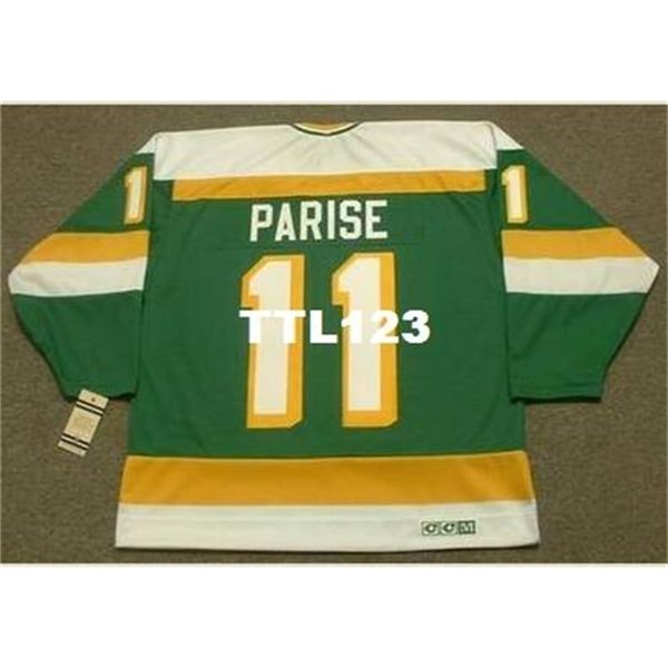 

421 #11 j.p. parise minnesota north stars 1978 ccm vintage hockey jersey or custom any name or number retro jersey, Black
