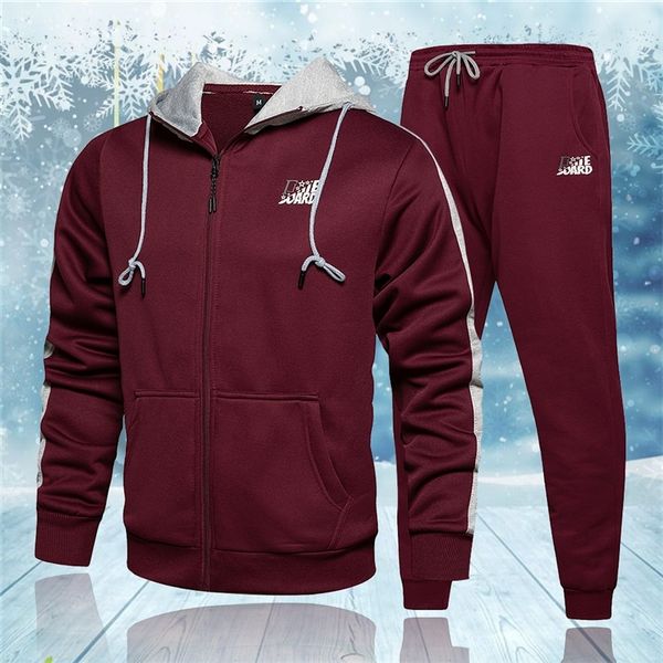 

autumn winter fashion running tracksuit men sweatshirt sports set gym clothes men hoodie pants set training suit sport wear 201202, Gray