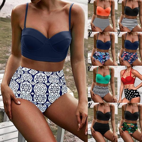 

womens swimming suit bikini swimsuit 2020 women high waist bikinis swimwear swimuit female beachewear bikini set 3, White;black