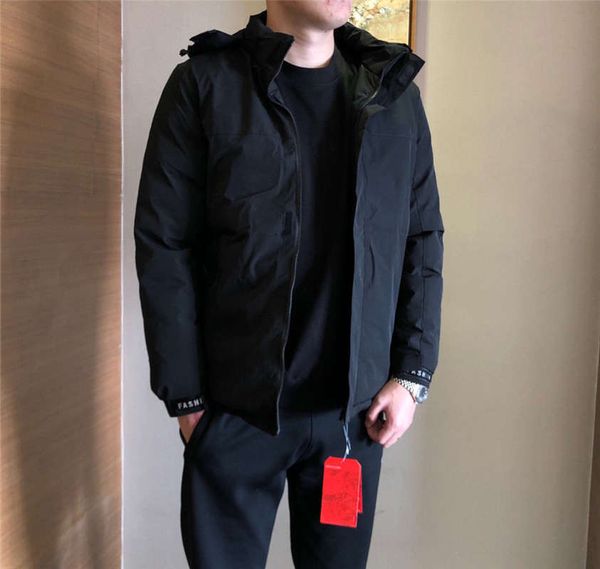 

men's double-sided north down down padded jacket lightweight and warm detachable hood stitching design three-dimensional cutting, Black