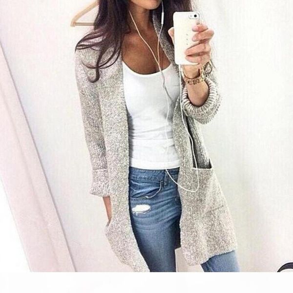 

winter cardigan for women casual fashion solid women warm knitted cardigans o neck long sleeve long sweaters outwear, White;black