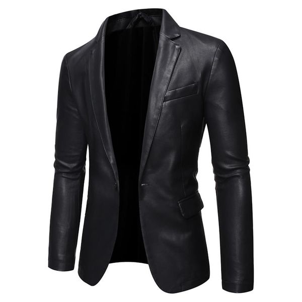 

motorcycle handsome suit leather jacket, Black
