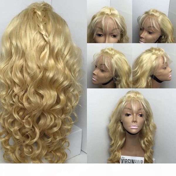 

613 blonde full lace wig human hair with baby hair european remy human hair wigs pre plucked, Black;brown