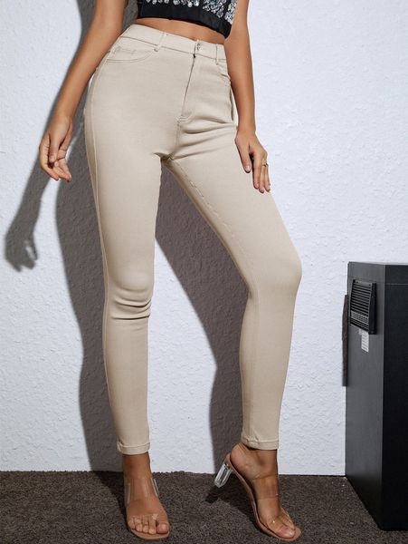 

apperloth a slant pocket high waist thermal skinny pants q4ky#, Black;white