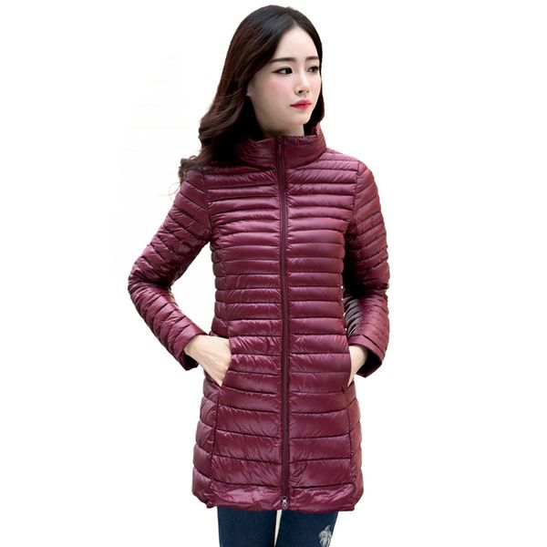 

female winter coat 2020 light new ultra skinny 90% white duck down jackets plus size long portable jacket outerwear, Black