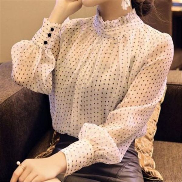 

2021 summer woman blusa mujer lace chiffon blouse women shirt long sleeve womens and blouses ladies plus size, White
