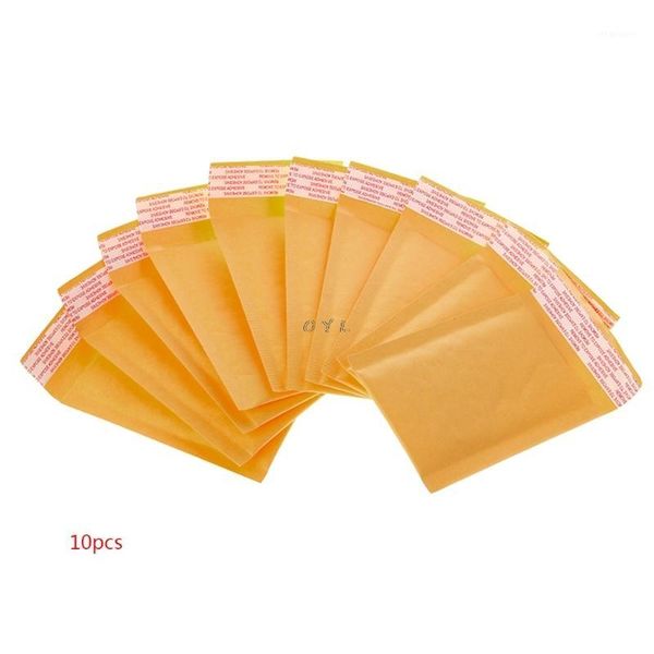 

10 pcs kraft bubble mailers yellow padded mailing bags paper shipping envelopes1