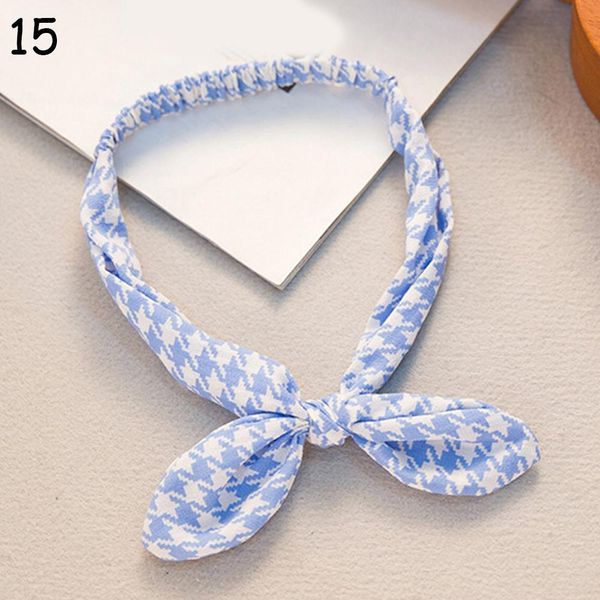 

korean knotted hair band fashion floral print rabbit ears hair ribbon vintage headband girls elastic ponytail hair accessories q bbytbp