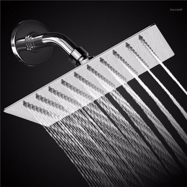 

12 inch 2mm thin pressurized rotatable rainfall shower head square stainless steel spray head chrome finish sink bath shower1