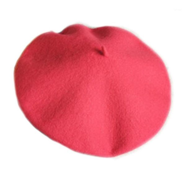

women winter warm classic solid wool beret hat cap casual street outdoor about 28 5cm 11 22inch round button1, Blue;gray