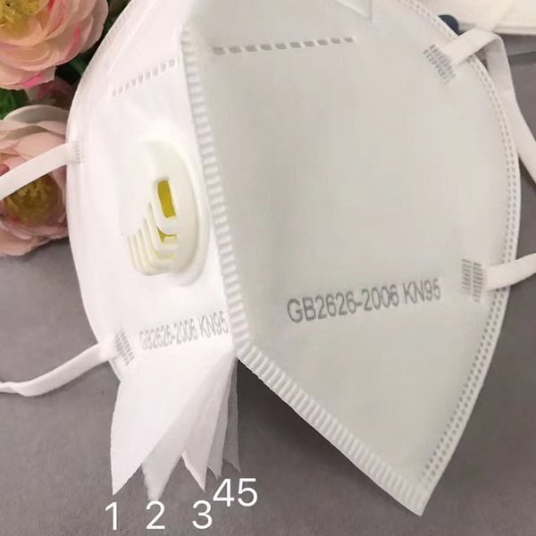 

in stockdhl face shipping 500pcs 5-layer breathing valve dustproof pm2.5 safety masks men women disposable