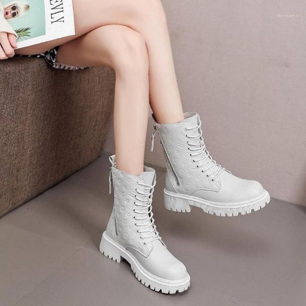 

boots 2021 winter fashion ladies patent leather plus velvet platform casual shoes1, Black
