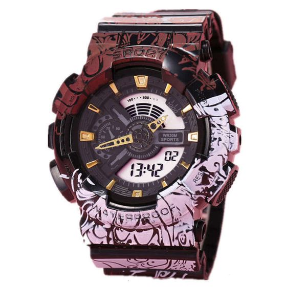 

alliance display new dual pirate king synchronous time sports lovers watch men and women outdoor multi-functional watch, Slivery;brown