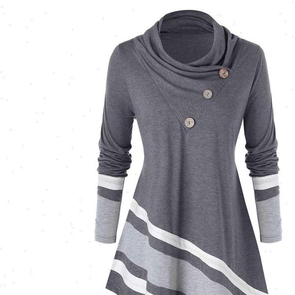 

plus size 5xl fashion turtleneck blouse casual winter ladies striped tunic female womens long sleeve shirt blusas pullover, White