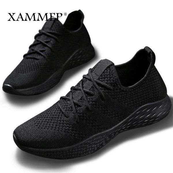 

men sneakers men casual shoes brand men shoes male mesh flats plus big size loafers breathable slip on spring autumn xammep lj200812, Black